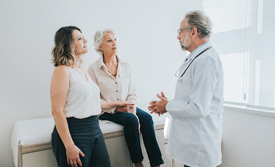 Chaperone with patient at doctor's office