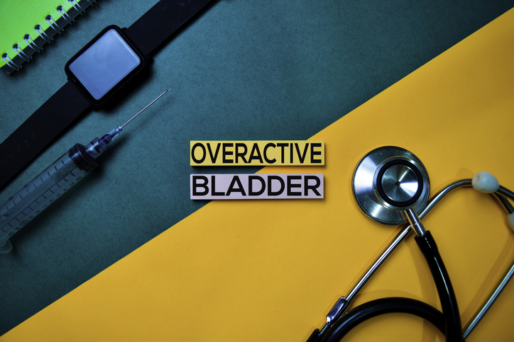 Overactive Bladder text on top view color table